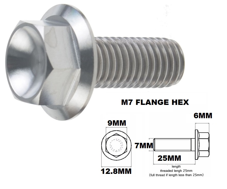 TITANIUM M7X1.00X25MM